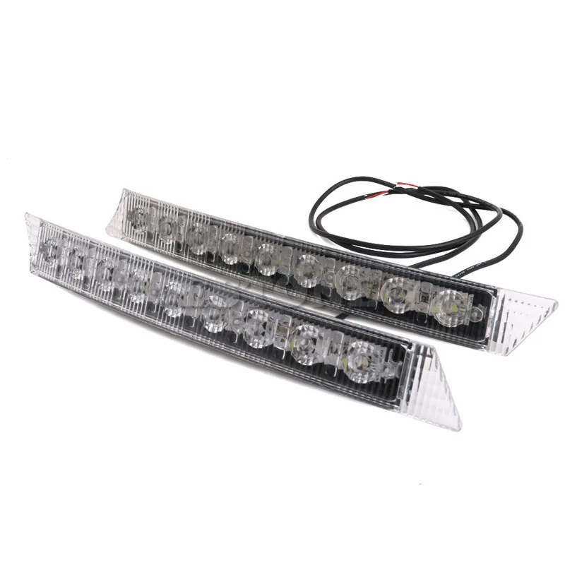 

2 x 9 LED Car DRL Driving Daytime Running Lamp White &Amber Turn Signal Light