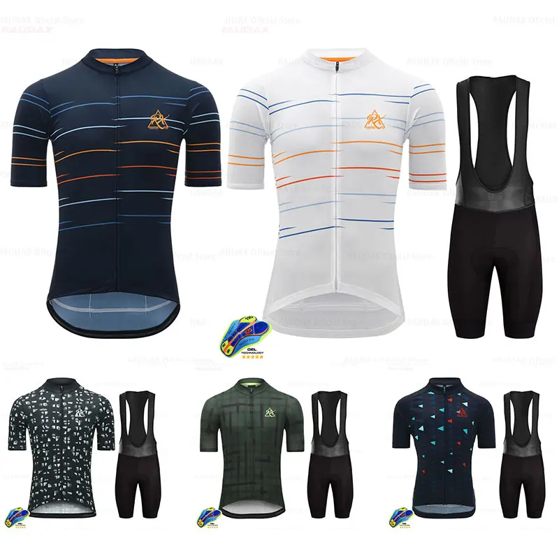 

Raudax Men's Cycling Jersey Set Anti-UV Mountain Bike Clothes Cycling Set Female Summer Quick-Dry Cycling MTB Bicycle Clothing