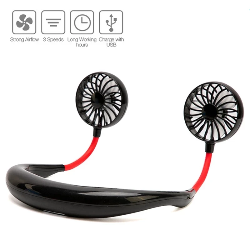 

Summer 3 Modes Portable Hanging Neck Fan USB Rechargeable Multi-Function Aromatherapy Fan Cooler For Camping Outdoor Sports