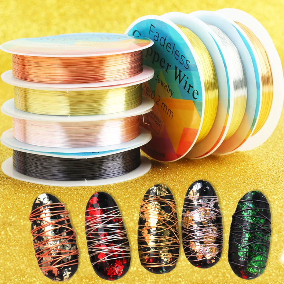 20 м/рулон золотистого/серебристого цвета лента для наращивания ногтей наклейки