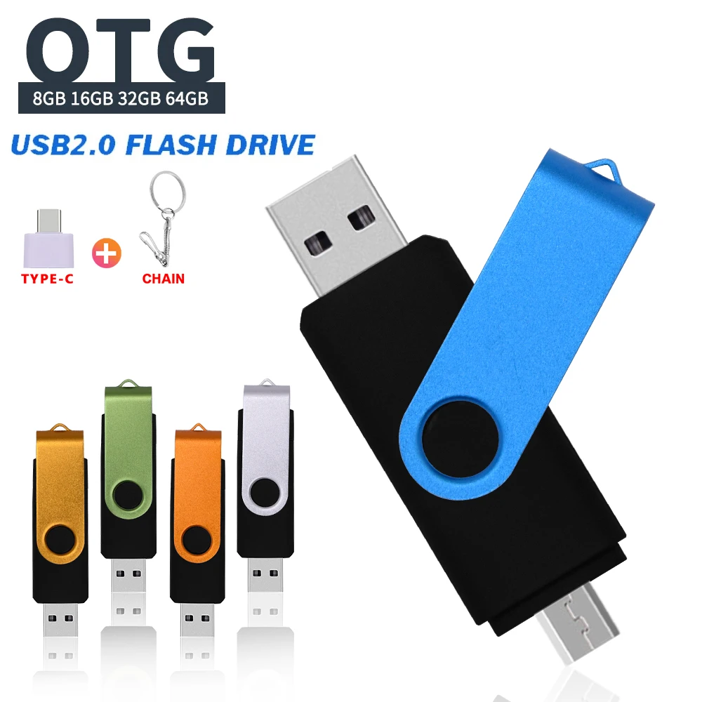 

High Speed 3 IN 1 OTG USB 2.0 Flash Drives Pendrive Usb Key Type C USB Flash Drive 2.0 64GB 32GB 16GB 128GB Pen Driver Cle USB
