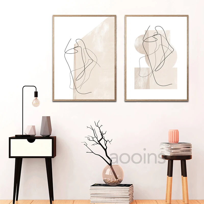 Современный абстрактный Рисунок линий художественные принты современное