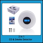 Умный детектор дыма, датчик монооксида углерода, сигнализация 85 дБ, сирена с подсветкой, датчик дыма, автономный датчик дыма для защиты от огня, Домашняя безопасность