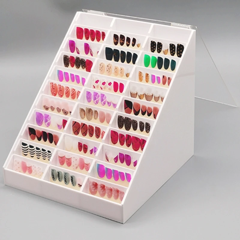 

30 Grids Fake Nail Tips Color Display Holder Storage Box for Nails Art Decor