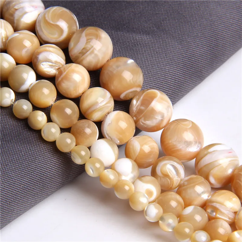 Бусина из раковины натурального перламутра круглые бусины с отверстием для