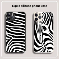 zebra striped black white phone case for iphone 13 12 11 mini pro xs max xr 8 7 6 6s plus x 5s se 2020