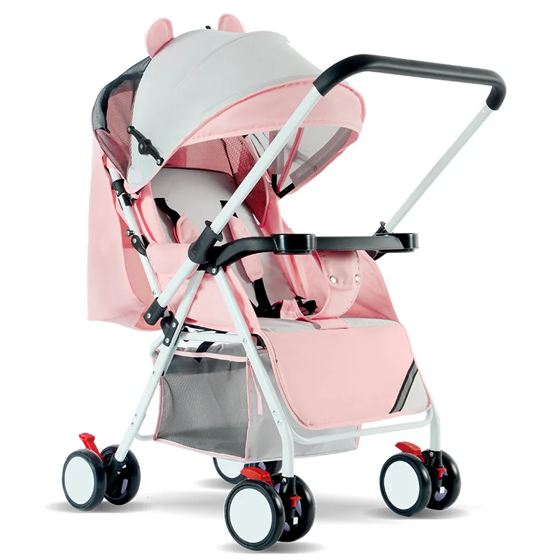 Wholesale Baby Carriage Stroller Ultra Light and Convenient Folding Can Sit Lie Baby Simple Child Mini Four Wheel Cart