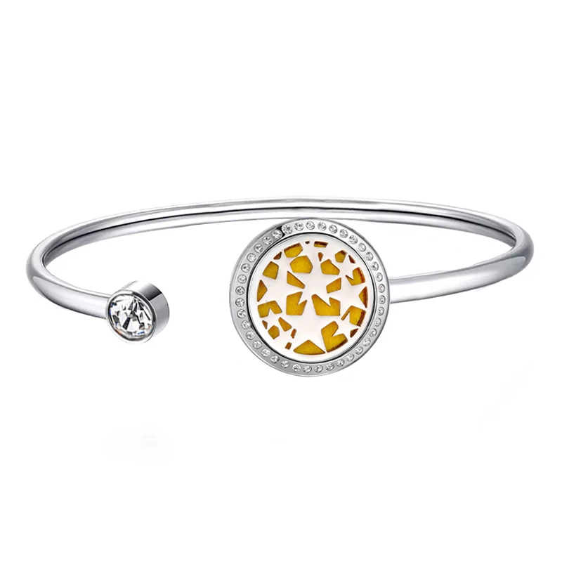 20mm with crystals 20 мм магнит лотоса может вихнуть вверх и вниз аромат медальон из нержавеющей стали браслет распылитель эфирных масел браслет с Медальоном(Прямая поставка - Окраска металла: 20mm with crystals
