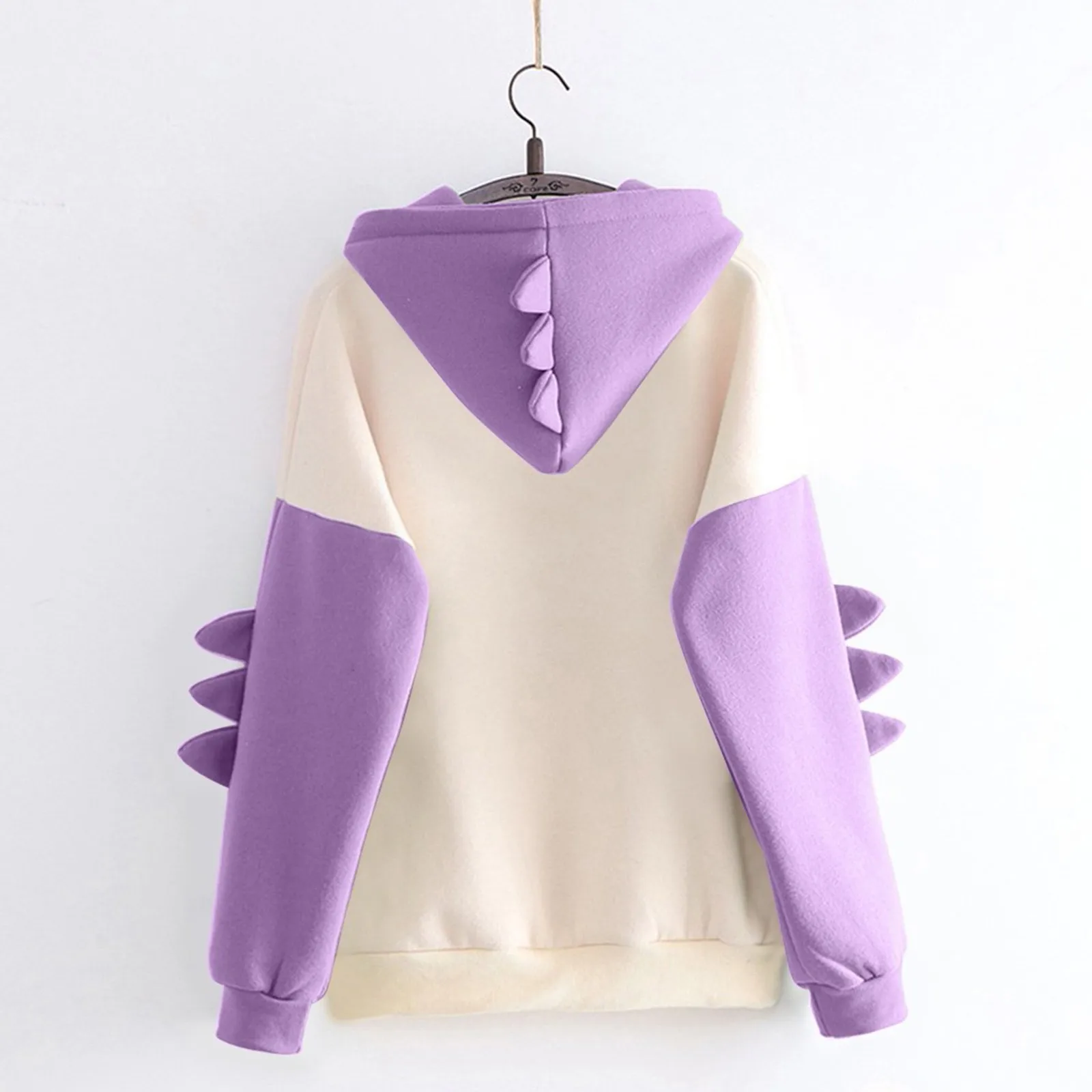 

Dinosaur Hoodies Women 2021 Autumn Casual Long Sleeve Splicing Fleece Thicken Cute Prints Sweatshirt Pullover Oversized Hoodies
