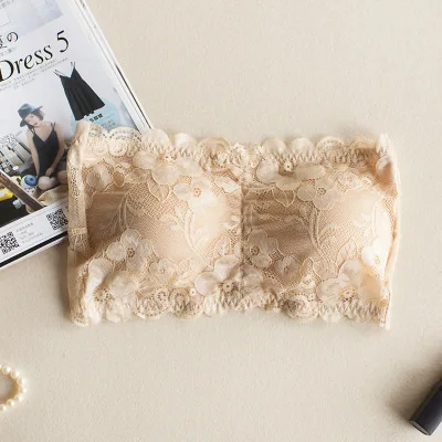 Пикантное кружевное бесшовное бюстгальтер с подкладкой Топ труба женское нижнее