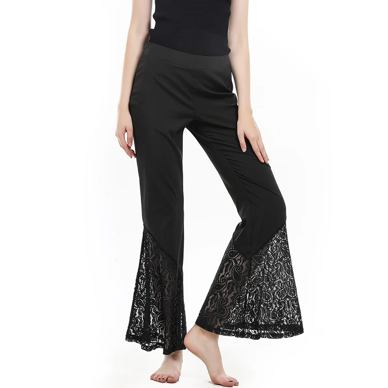 Женские широкие брюки кружевные Прошитые большие повседневные Pantalones De Mujer Calcas