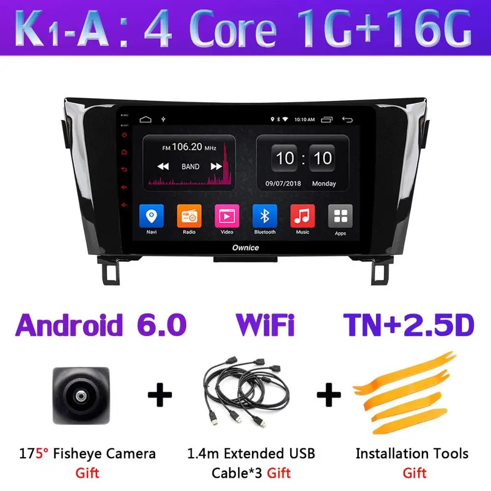 K1-A 10," 360°Panoramic Android автомобильный gps радио для Nissan Qashqai X-Trail X 2013 CarPlay DSP 4 аппарат не привязан к оператору сотовой связи - Цвет: K1-A