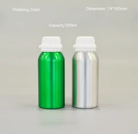 100pieceslot 500ml greensilver anodized aluminum essential oils naked bottle hydrosol bottle
