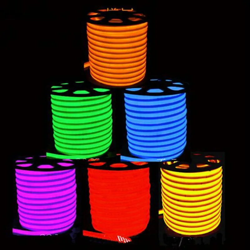 

Fanlive 20m/lot RGB Neon Strip Light Ribbon Ac220v Tape Flexible 9W/M LED Neon Sign Night Light Lamp 2835 120LEDs/m