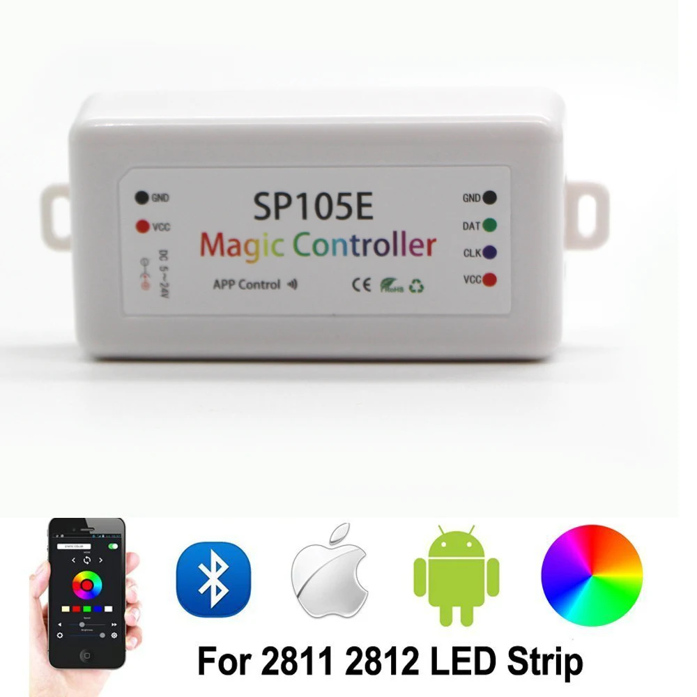 Контроллер SP105E/SP107E/SP108E/SP110E/SP501E/SP601E WIFI/Music Bluetooth-совместим с WS2811 WS2812 WS2813 WS2815 SK6812 |