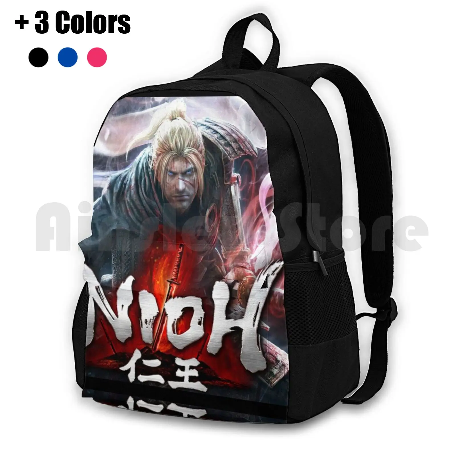 

Nioh Outdoor Hiking Backpack Waterproof Camping Travel Nioh Dark Souls Gaming Videogames Bloodborne Yokai Sekiro Soulsborne