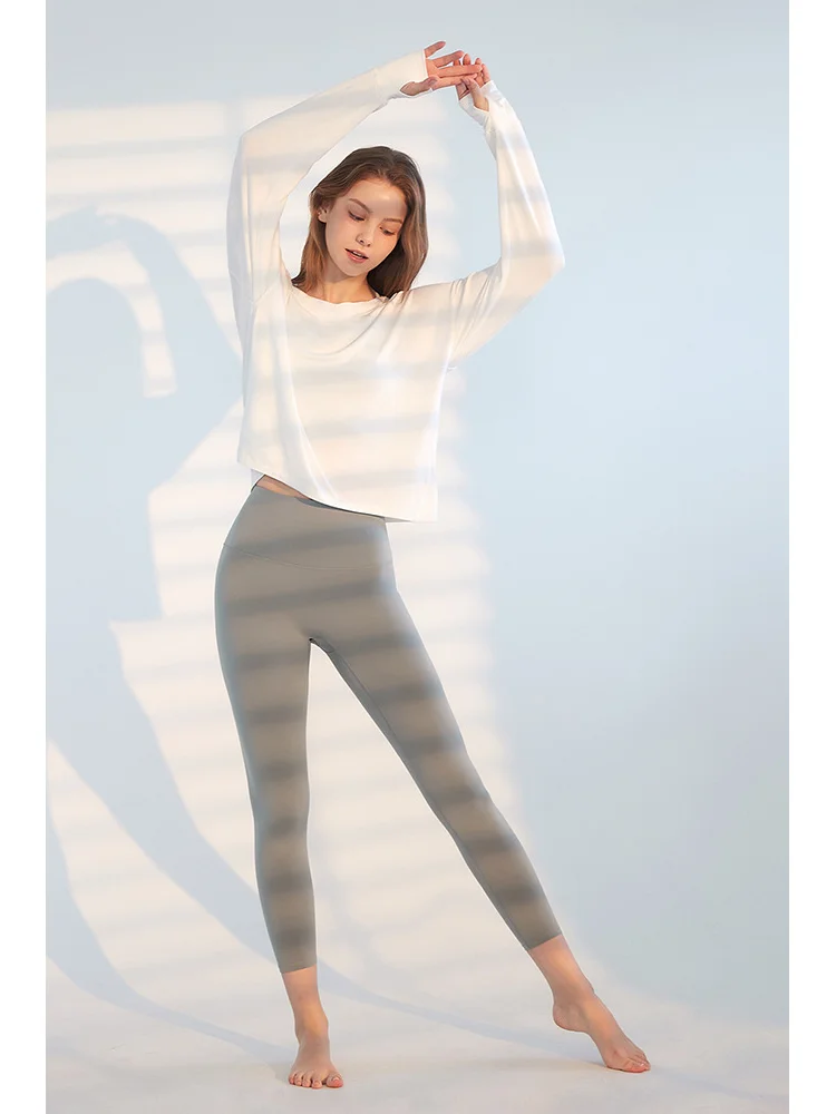 Nude Yoga Pants Women's Fall Winter High Waist Hips Sports Fitness Pants Large Size Leggings Running Tights Female