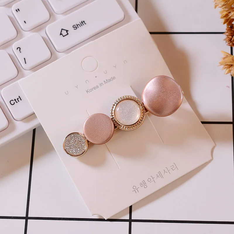 Корейские круглые заколки для волос со звездами женщин винтажные геометрические