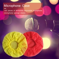 50 pairs ktv karaoke disposable non woven microphone covers classic practical multi functional durable windscreen cap pads