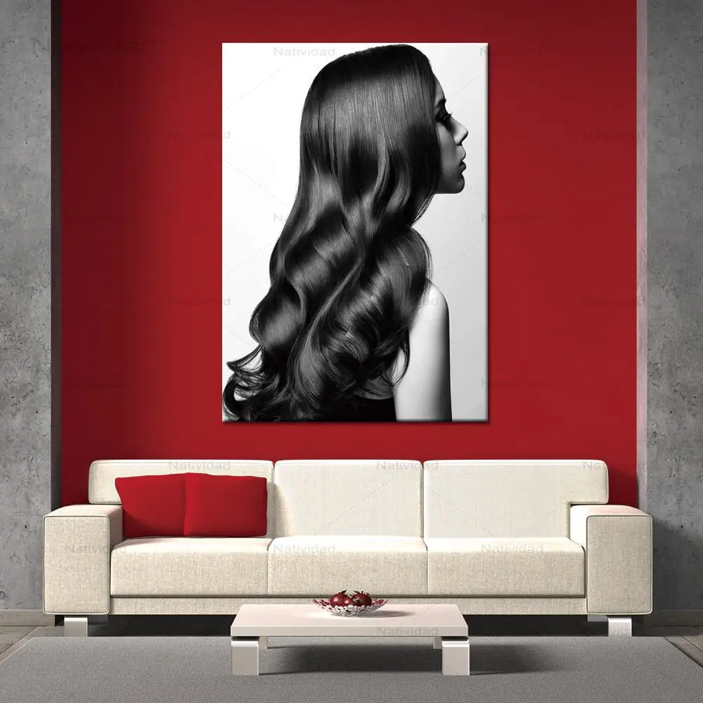 Плакаты для парикмахерских в современном стиле холст красивая картина волос