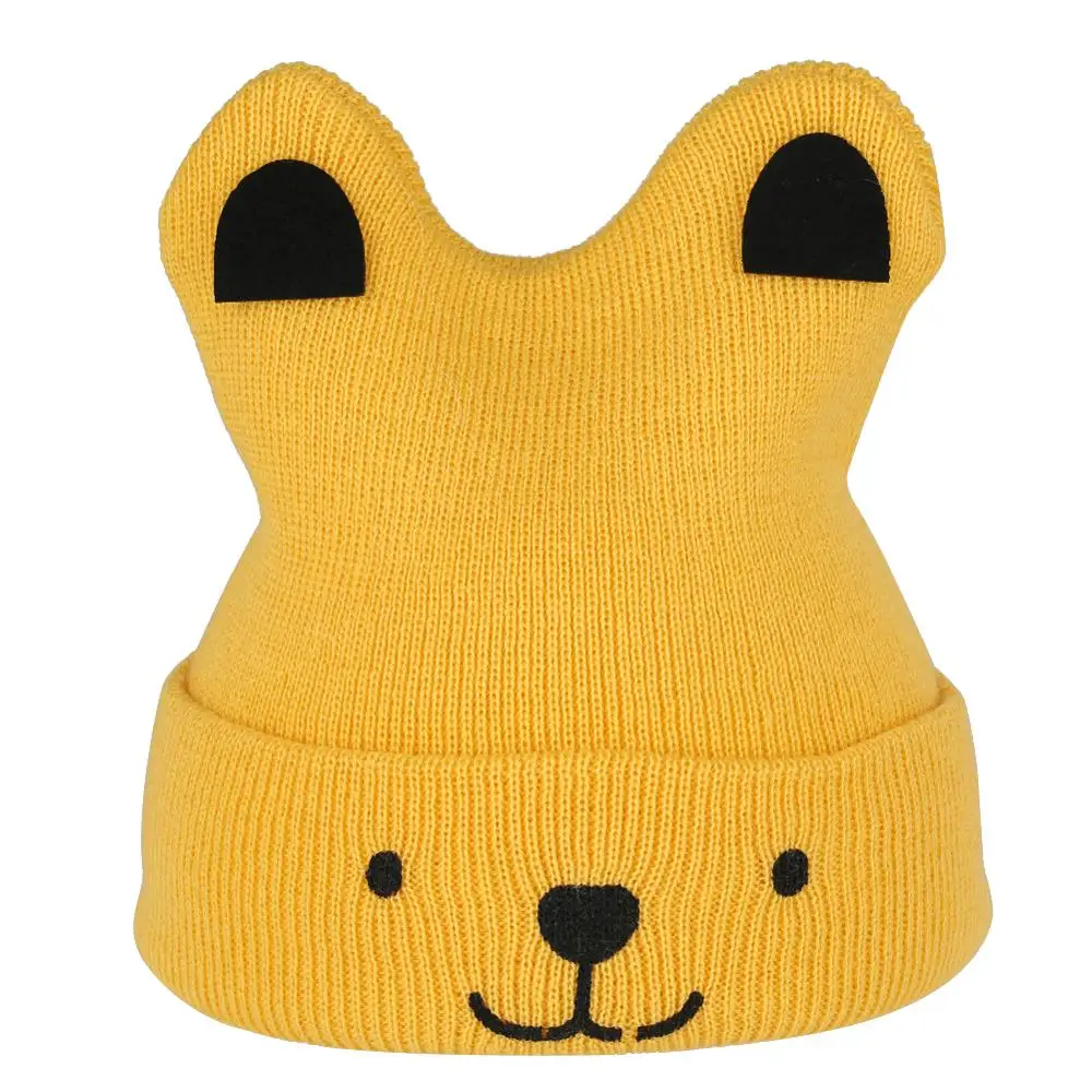 Милая шапка с собачьими ушками для маленьких девочек зимние теплые вязаные шапки