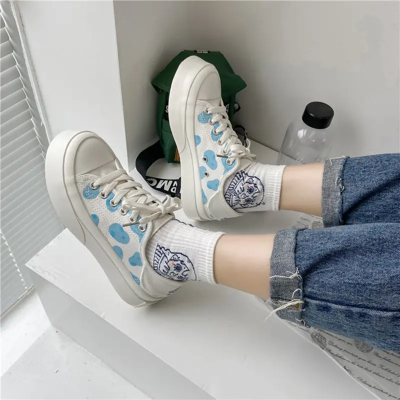 

New Women's Shoes Sneakers Sports Fashion Vulcanized Kawaii Lolita Harajuku Casual Spring Cute Tennis Running White Dropshipping
