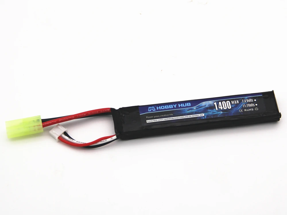 Hobby Hub 1400mAh Lipo battery 7.4V 2S 30C Tamiya For Mini Airsoft Gun BB Model Air Pistol RC Parts AKKU | Электроника