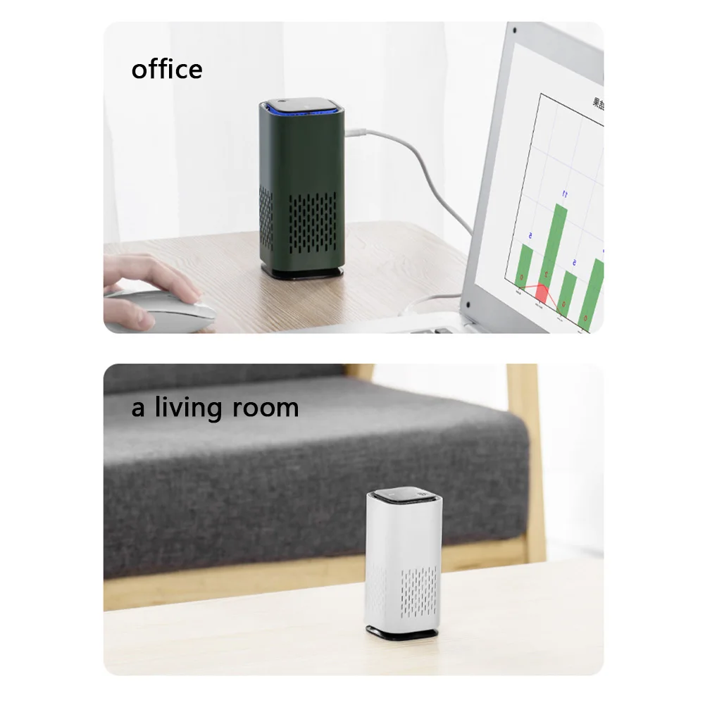 

Car Air Purifier Negative Ion Mini Home Vehicle Air Cleaner USB Rechargeable Touch Control Remove Formaldehyde Car Accessories