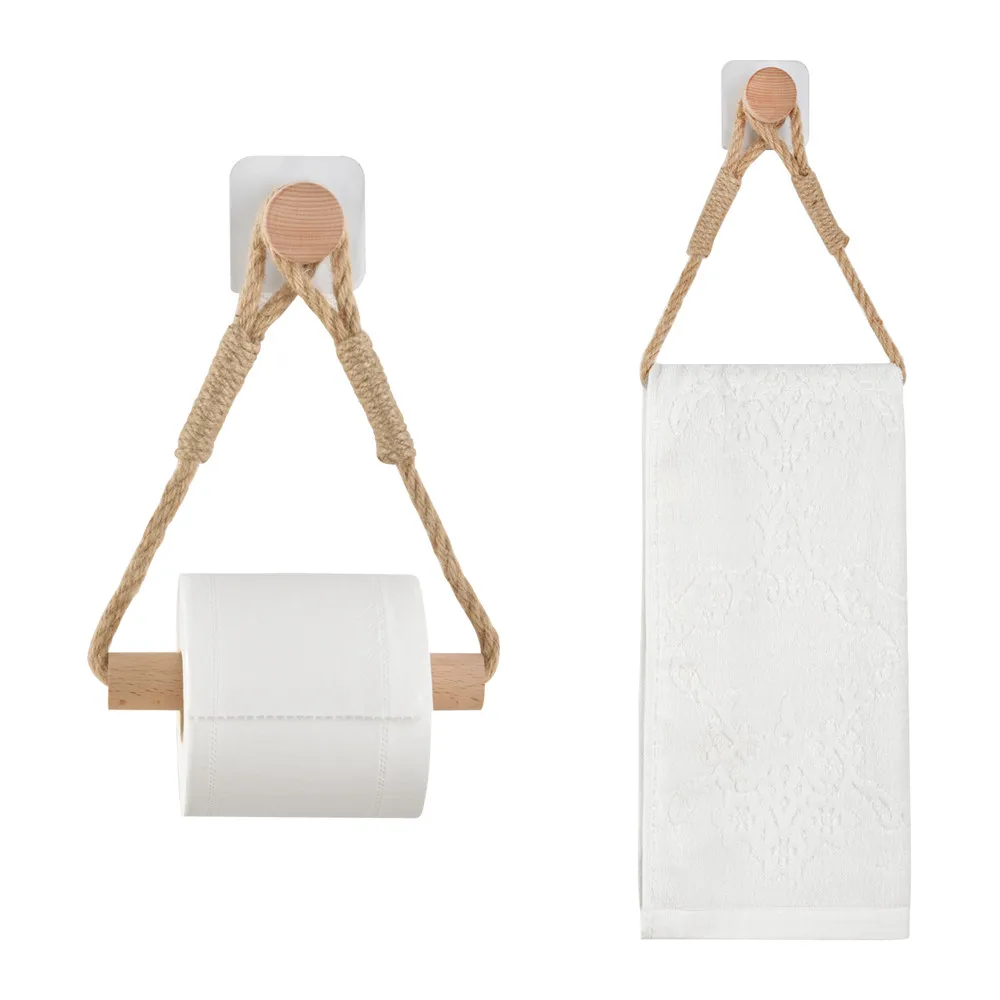 

Настенный держатель для туалетной бумаги, деревянный, в стиле ретро, Декоративная вешалка держателей
