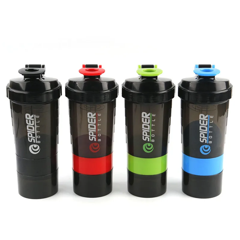 Пластиковая Спортивная бутылка для воды трехслойный шейкер протеина молочного