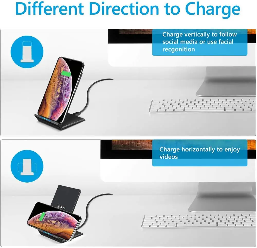 FDGAO 15 Вт QI Беспроводное зарядное устройство QC 3 0 Быстрая зарядка для iPhone 11 Pro XS XR X 8