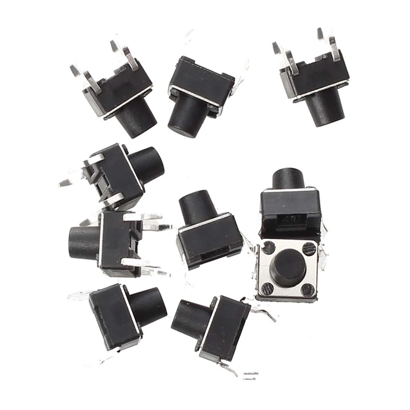 

10 Pcs 4 Pins Tactile Round Push Button Switch Momentary Tact