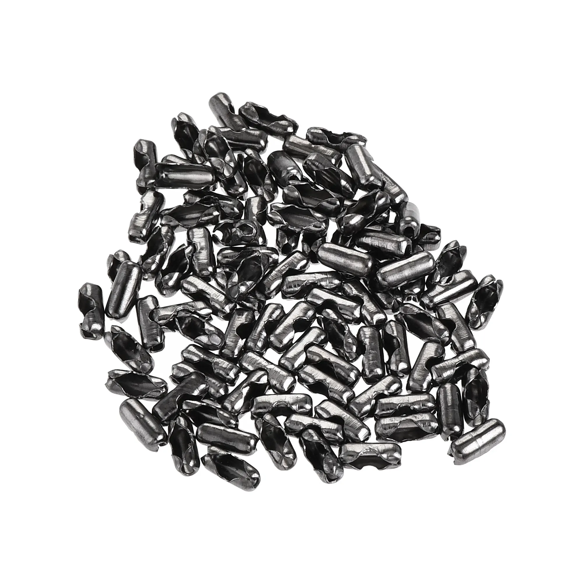 

Uxcell Ball Chain Connector 1.5mm Crimp Link Iron Electroplating Silver Black 100 Pcs