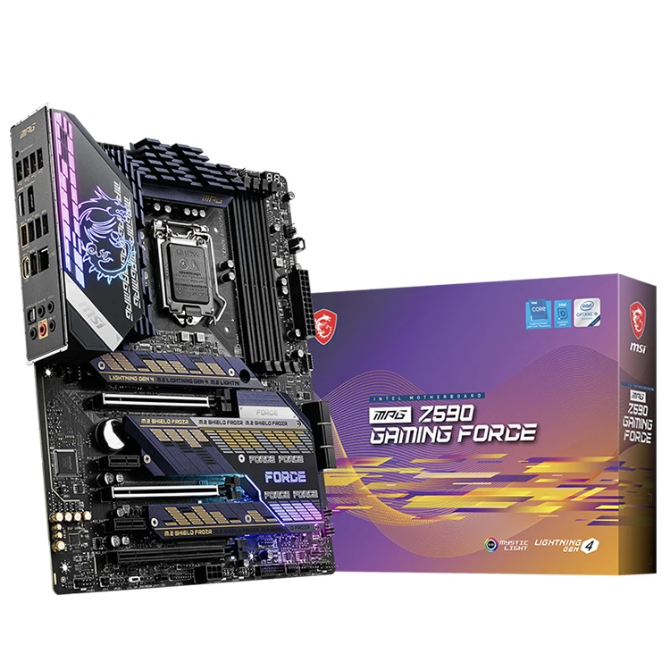 

MSI MPG Z590 GAMING FORCE Motherboard Supports 11th and 10th Gen Intel Core / Pentium Celeron processors for LGA 1200 socket