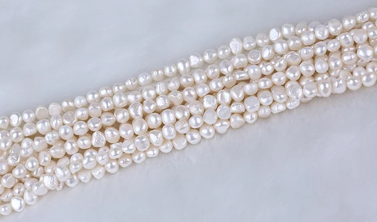 

APDGG Wholesale 5Strands Large Baroque 8-9mm Beads Pearls Freshwater Real Pearl Strand Beads women lady jewelry DIY