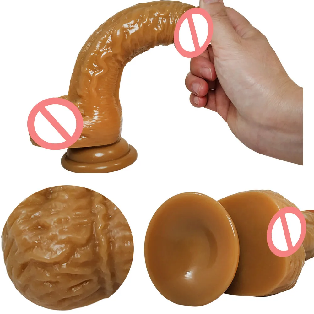 Реалистичный пенис из ПВХ черный и коричневый огромный фаллоимитатор с