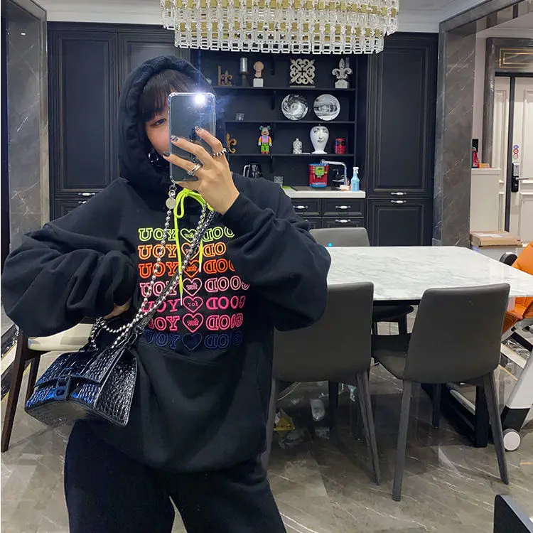 

2021 Winter Clothes Streetwear Sweatshirt Women Oversized Harajuku Hoodie Women Long Sleeve Korean Style Tops