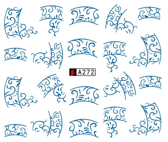 5 листов 24 типа фарфоровые Водные Наклейки для ногтей дизайн наклейки макияжа