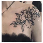 12 шт.упак. временная татуировка цветок Пион Роза эскиз Татуировка дизайн на заказ черная Водонепроницаемая Татуировка искусственная Сексуальная для женщин рукав