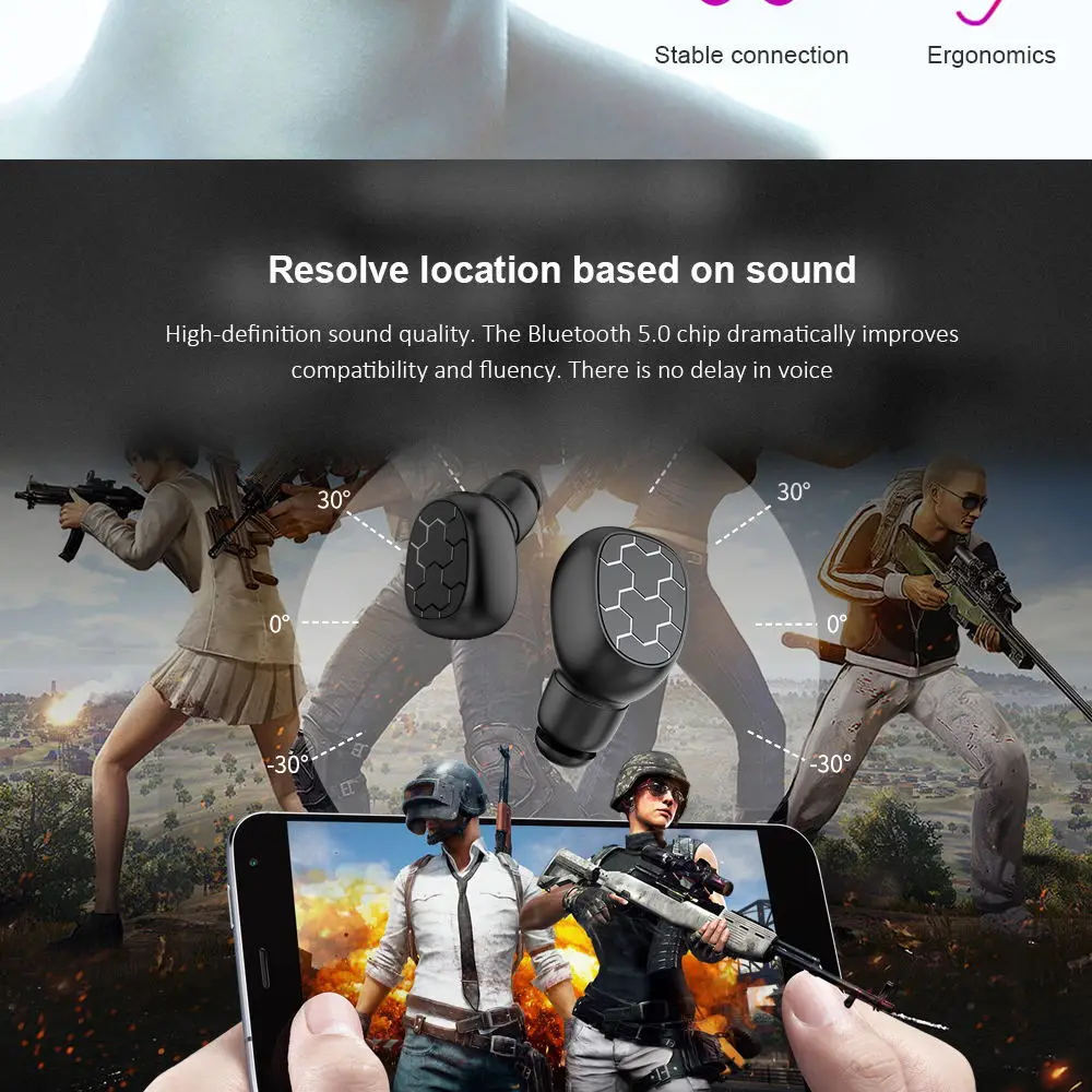 CBAOOO TWS Bluetooth гарнитура 5,0 стерео наушники спортивные Bluetooth гарнитура Hands-free игровая гарнитура с микрофоном наушники