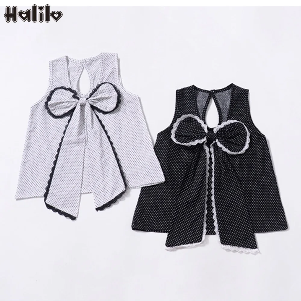 

Halilo Infant Girl Summer Clothes Toddler Dresses Sleeveless Big Bow Dot Print 1st Birthday Bbay Girl Dress Kids Clothes