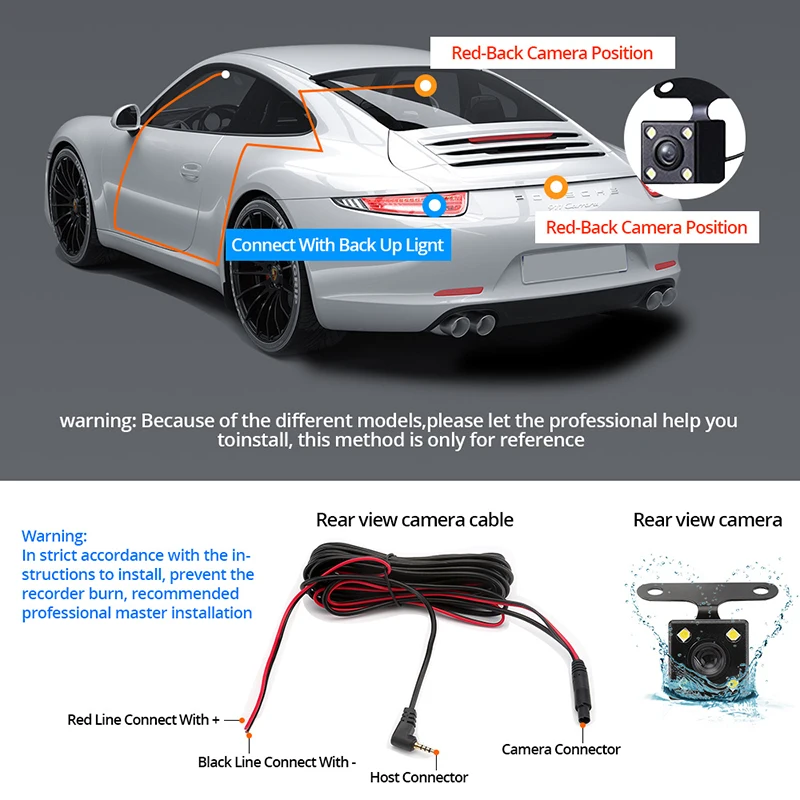 4&quot 3 Lens Car Dvr Cameras Dual With Rearview Camera Video Recorder Auto Registrator Dvrs 170 Degree Wide Angle Dash | Автомобили и