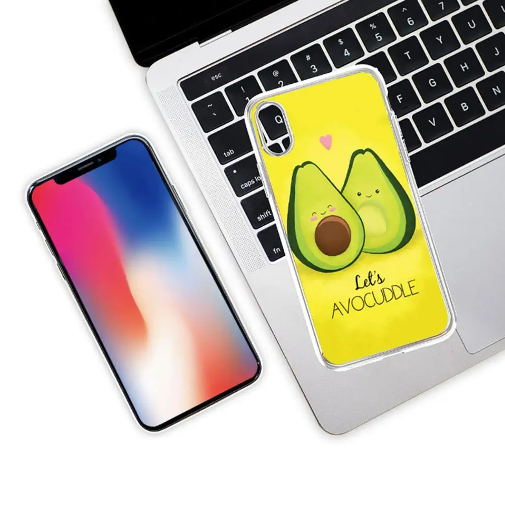 Силиконовые чехлы с изображением фруктов для iPhone 7 XR 11 Pro мультяшный авокадо 5SE 6 6s 8