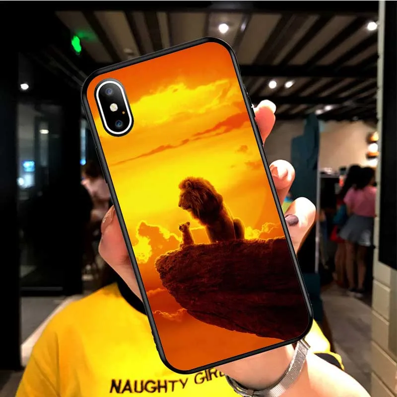 Король Лев nala Simba timon мягкий силиконовый черный чехол для телефона чехол для iPhone 5 5S SE 6 6s Plus 7 8 plus X Xs XR max Coque