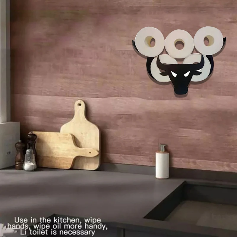 

В виде черной коровы держатель рулона туалетной бумаги стоячий Ванная комната для хранения ткани крупного рогатого скота настенный бумажн...