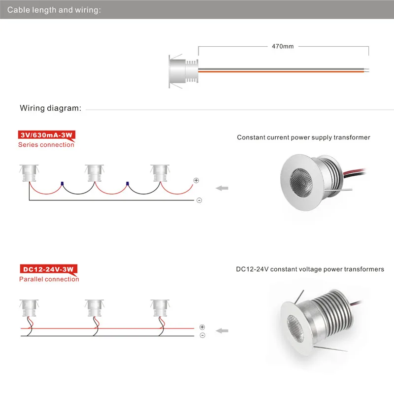 Маленький светодиодный светильник 3 Вт в 12 24 В утопленный потолочный Точечный cree