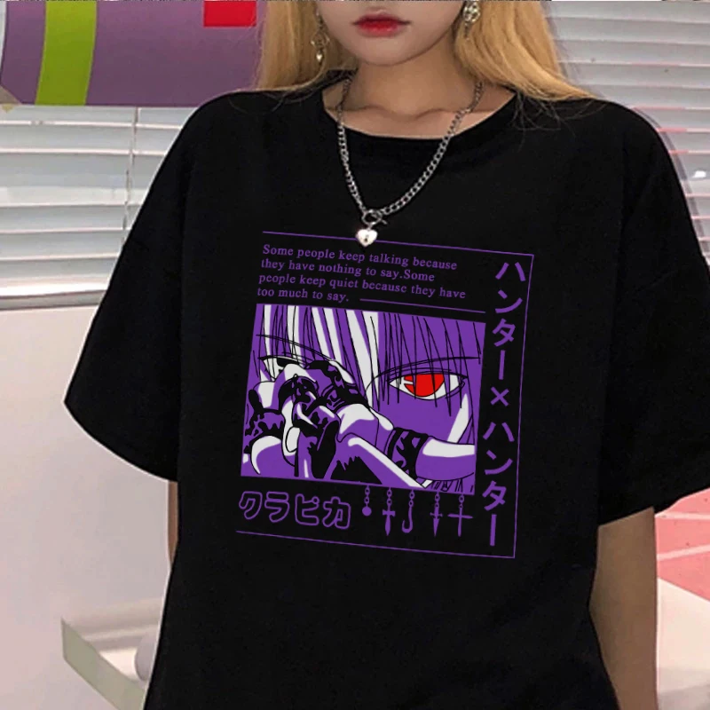 Футболка с японским аниме Hunter X уличная одежда рисунком карикатуры Kurapika HxH