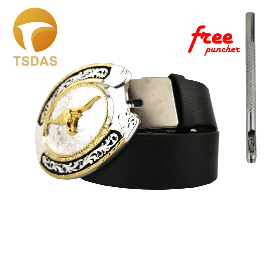 

Newest Gold Belt Buckle Metal Cow Design Suitable for 4cm Width Belt 109*85mm Fashion Belt Buckle