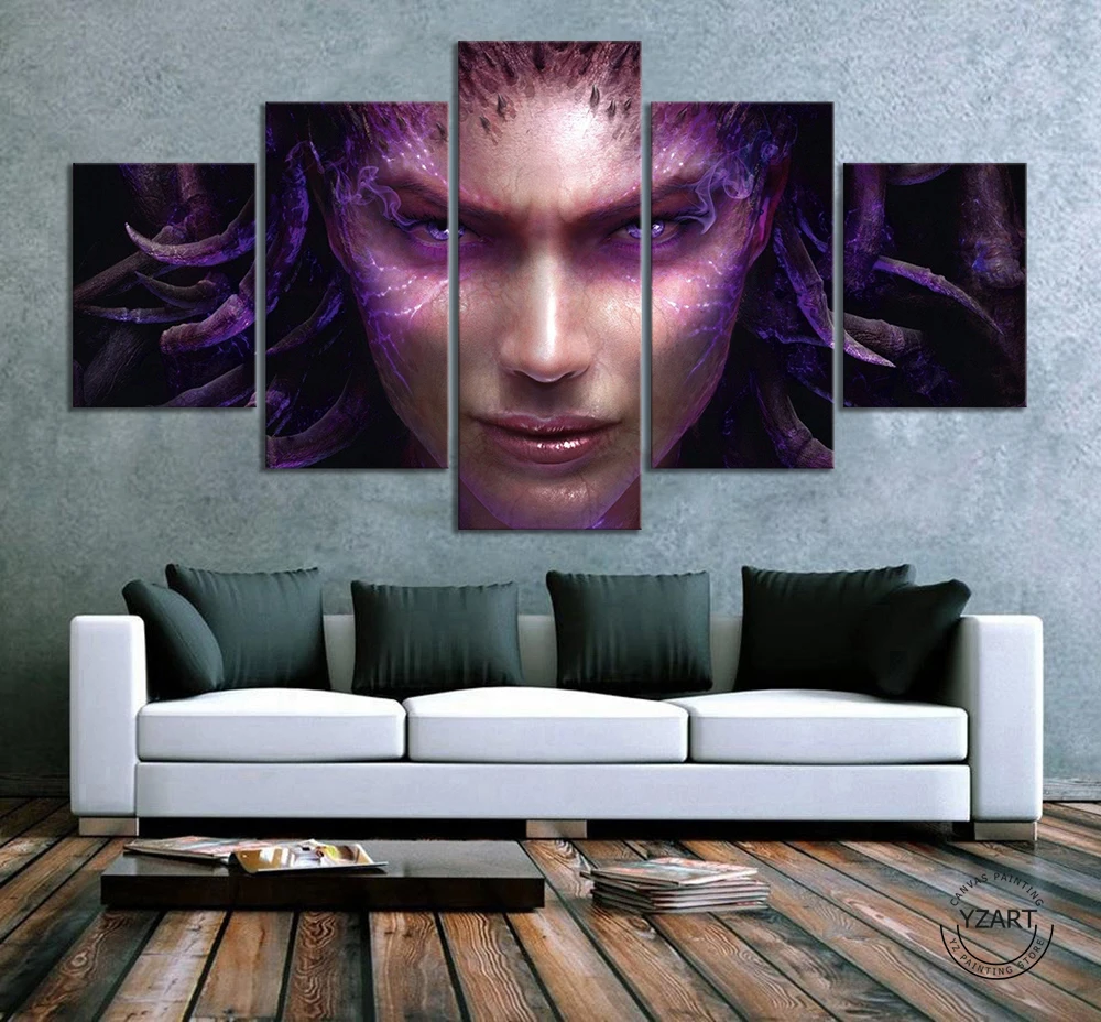Queen of Blades StarCraft 2 Heart Of The Swarm Game Poster Pictures Modern Oil Painting Canvas Wall Art for Home Decor Unframed |