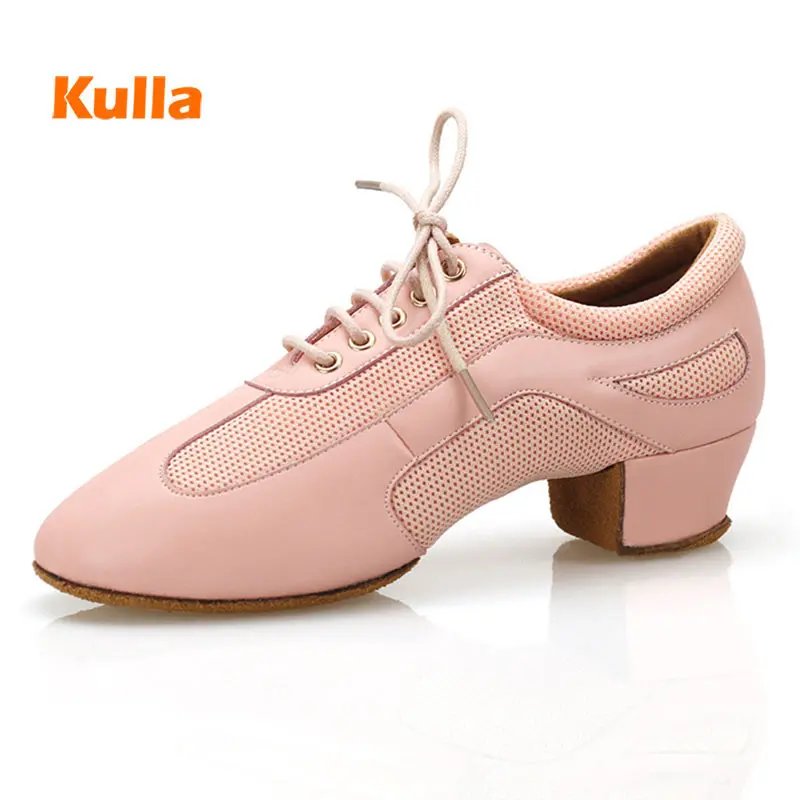 Женская обувь для джаза и латиноамериканских танцев розовая Обувь бальных